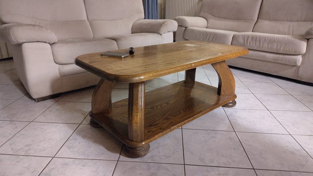 Table basse en chêne massif, 100 à 150 cm, Enlèvement, Utilisé, 50 à 100 cm