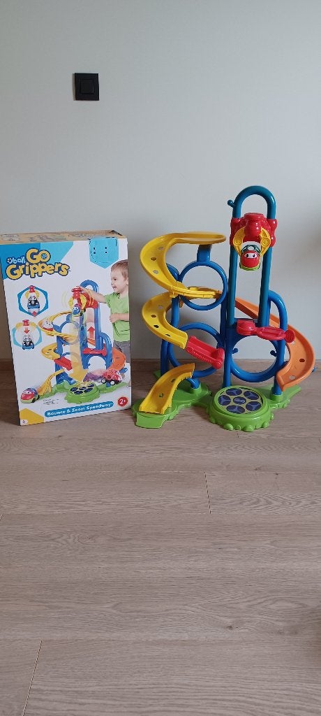 Oball Go Grippers Bounce&Zoom Speedway Autobaan incl.1 auto, Racebaan, Zo goed als nieuw, Handmatig, Ophalen