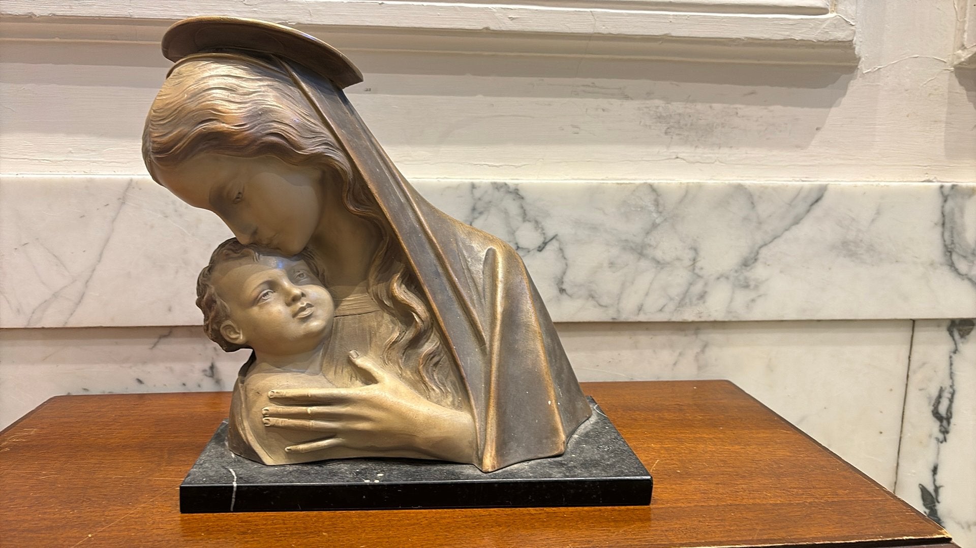 Art-Decobuste van Maria met Christuskind - Johannes Dommisse, Antiek en Kunst, Ophalen