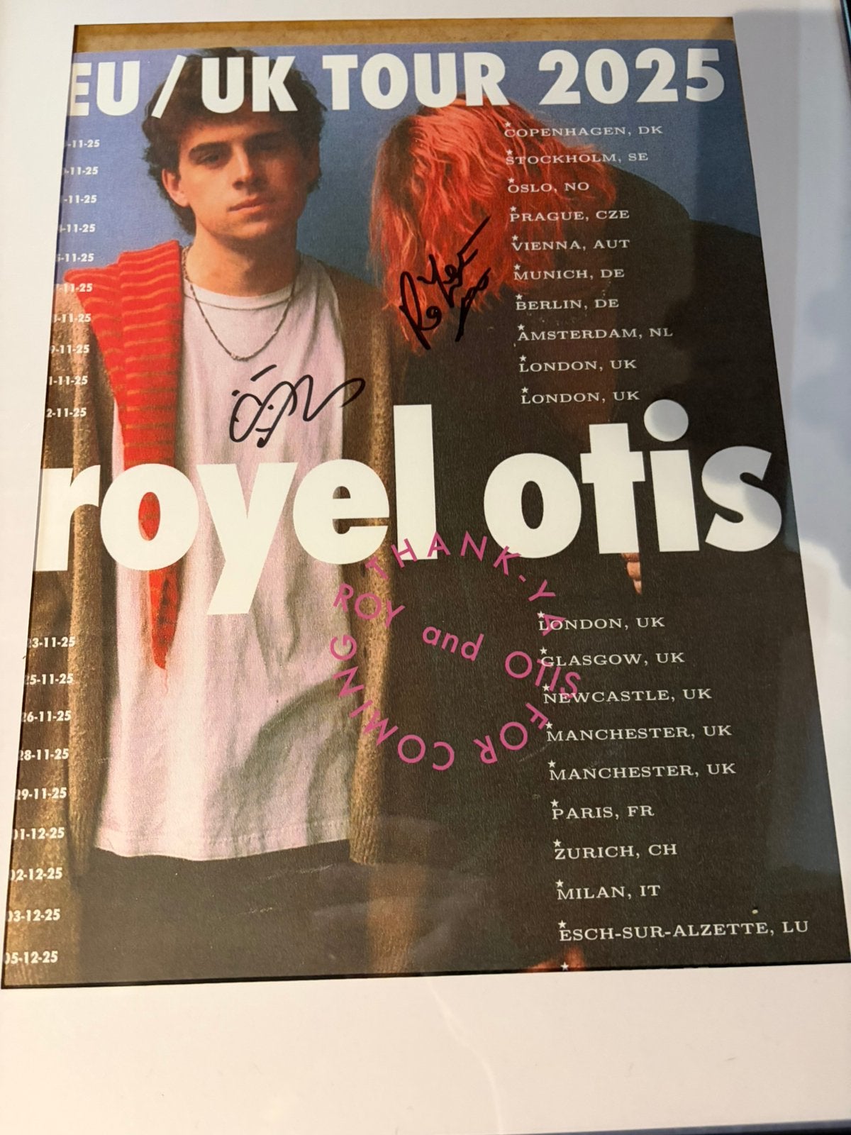 Signed Royel otis poster, Ophalen, Zo goed als nieuw