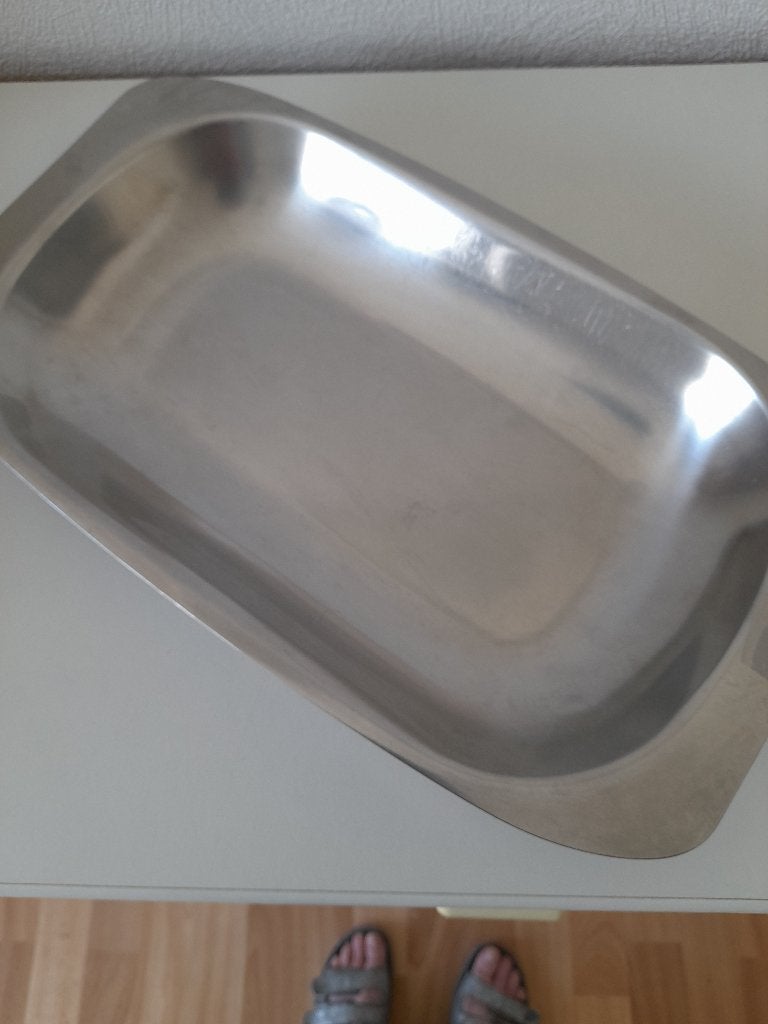 retro inox schaal, Huis en Inrichting, Gebruikt, Overige merken, Vintage, Ophalen of Verzenden