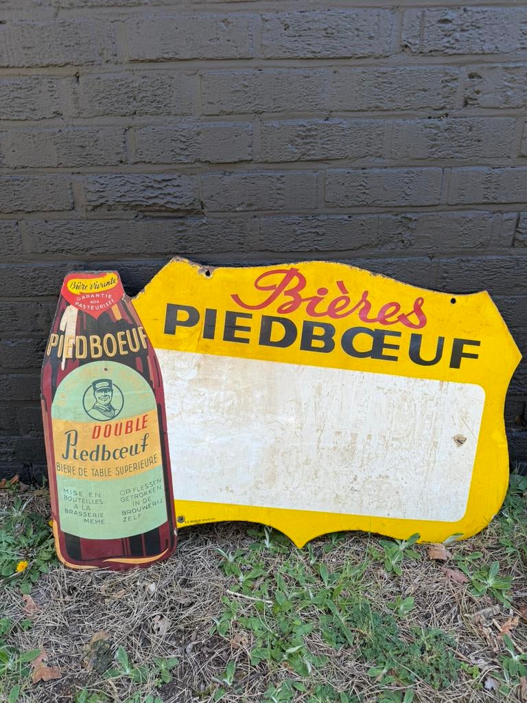 Origineel emaille reclamebord piedboeuf, Verzamelen, Ophalen, Zo goed als nieuw, Reclamebord