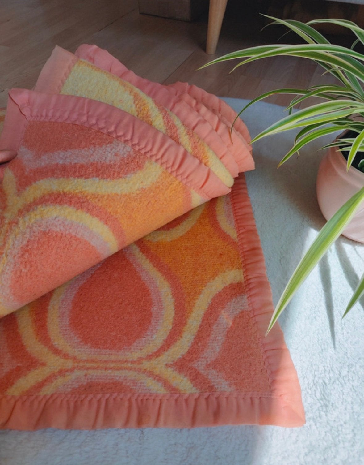 Prachtig Groot vintage deken psychedelisch kleurrijk, Huis en Inrichting, Ophalen, Zo goed als nieuw