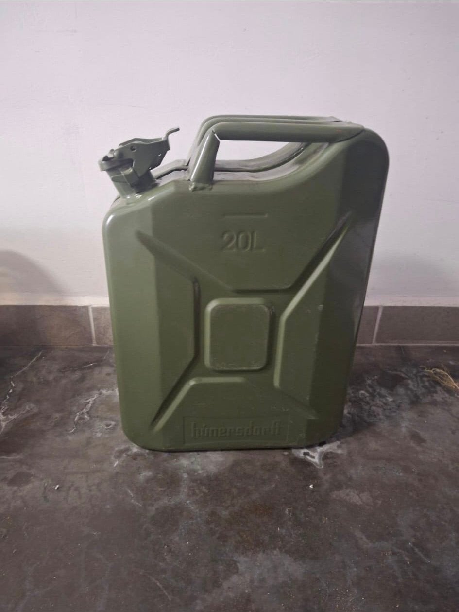 Originele metalen jereycan Hünersdorff 20l legergroen, Auto-onderdelen, Ophalen, Gebruikt