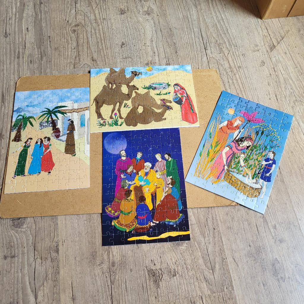Bijbelse puzzels - 4 x 96, Ophalen of Verzenden, Meer dan 50 stukjes, Zo goed als nieuw