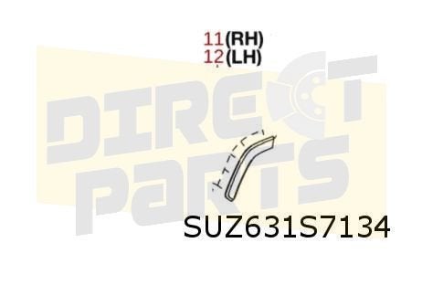 Suzuki Across (9/20-) (A5Z) wielkuiplijst Rechts achter op a, Neuf, -, -, Garde-boue