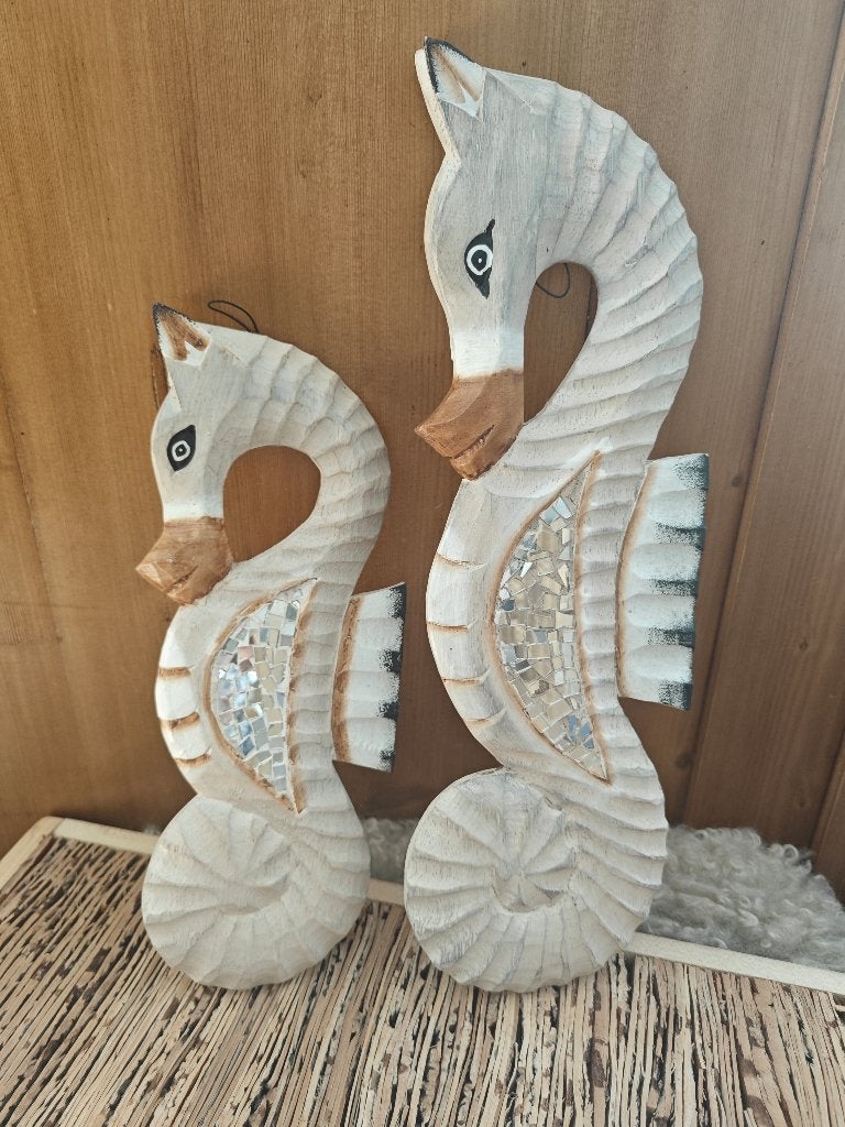 Lot 2 Hippocampes Bois déco Mosaiques Miroirs, Huis en Inrichting, Woonaccessoires | Wanddecoraties, Ophalen of Verzenden, Nieuw