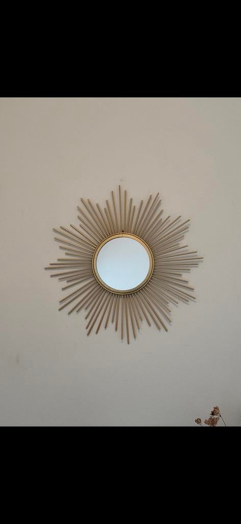 Spiegel zon, Huis en Inrichting, Woonaccessoires | Spiegels, Ophalen, Gebruikt, Rond, Minder dan 50 cm