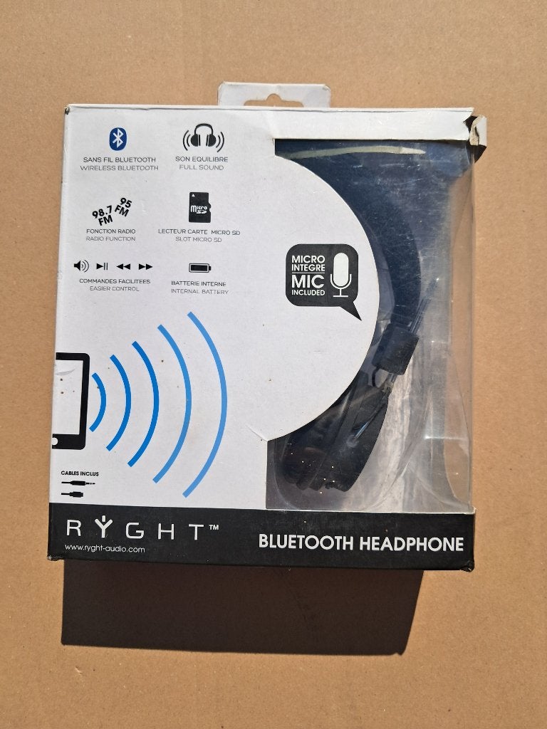 CASQUE BLUETOOTH RYGHT, Autres marques, Bluetooth, Enlèvement, Noir