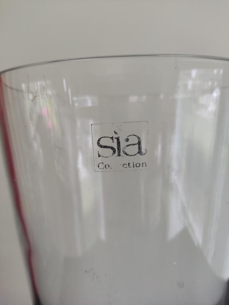 Vaas Sia Collection, Huis en Inrichting, Woonaccessoires | Vazen, Ophalen, Zo goed als nieuw, Glas