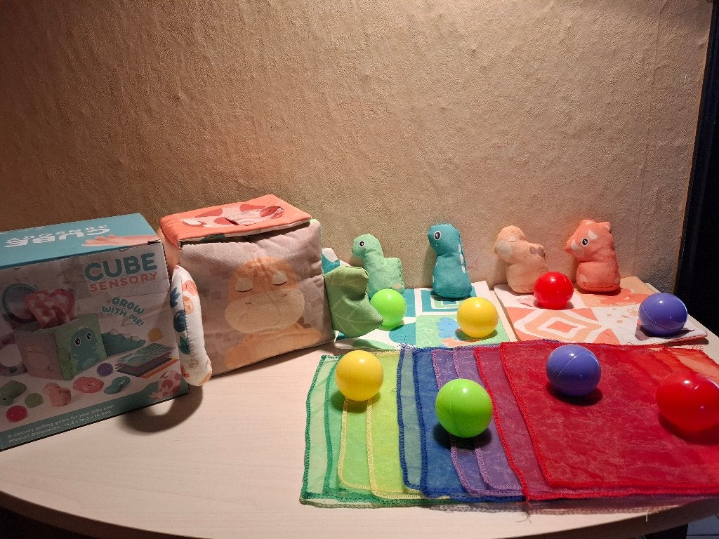 Montessori baby sensory box dino, Kinderen en Baby's, Ophalen, Zo goed als nieuw, Overige typen, Met geluid