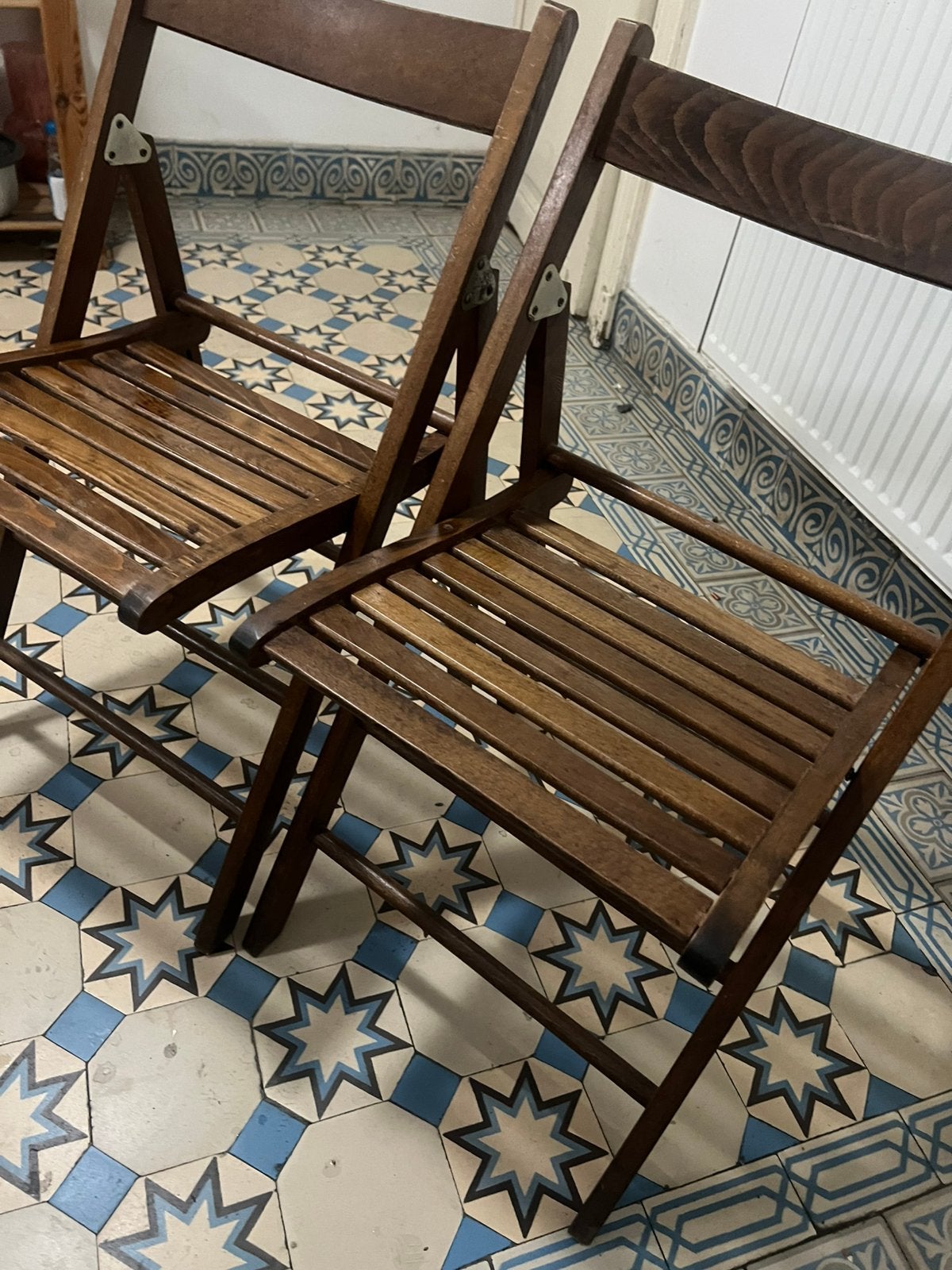 opklapbare stoelen (foldable chairs), Tuin en Terras, Tuinstoelen, Ophalen, Gebruikt, Hout, Inklapbaar