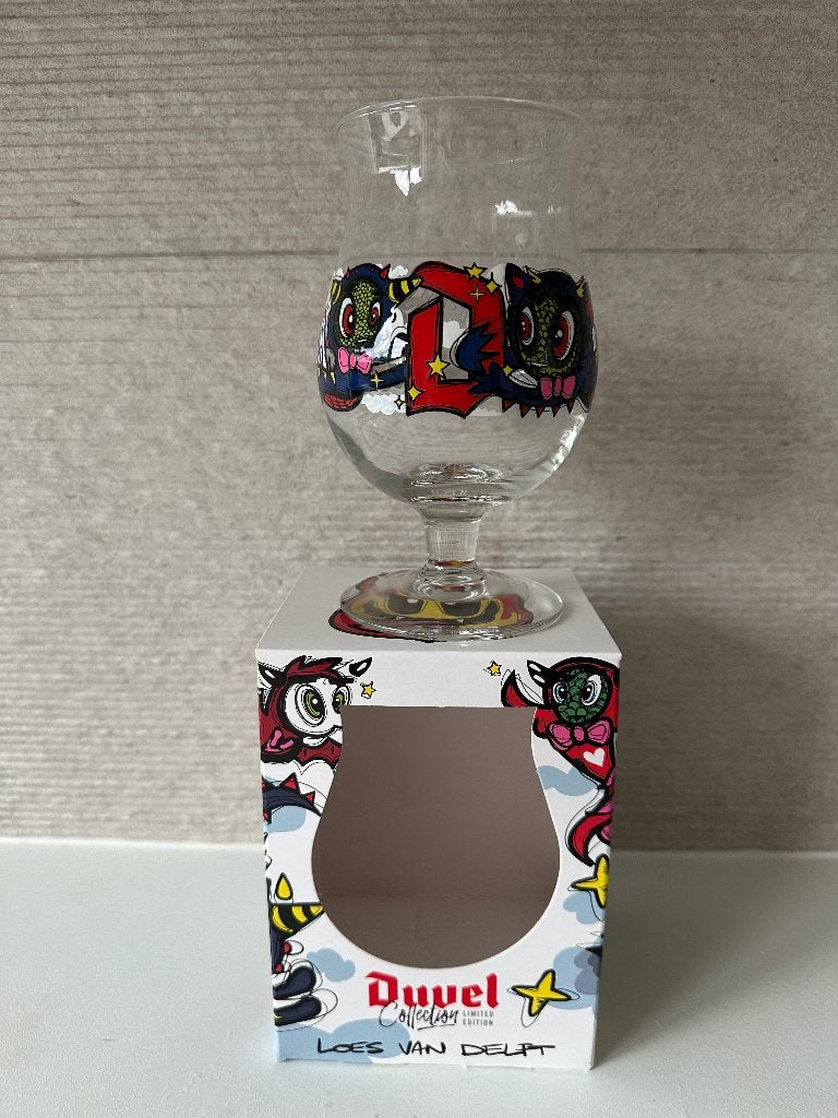 Nieuw Duvel glas - Loes van Delft, Verzamelen, Ophalen of Verzenden, Nieuw, Glas of Glazen, Duvel