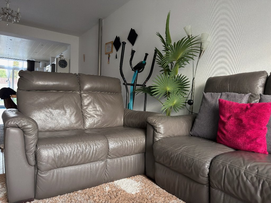 Leer sofa te koop, Ophalen, Gebruikt, 150 tot 200 cm, Hoekbank