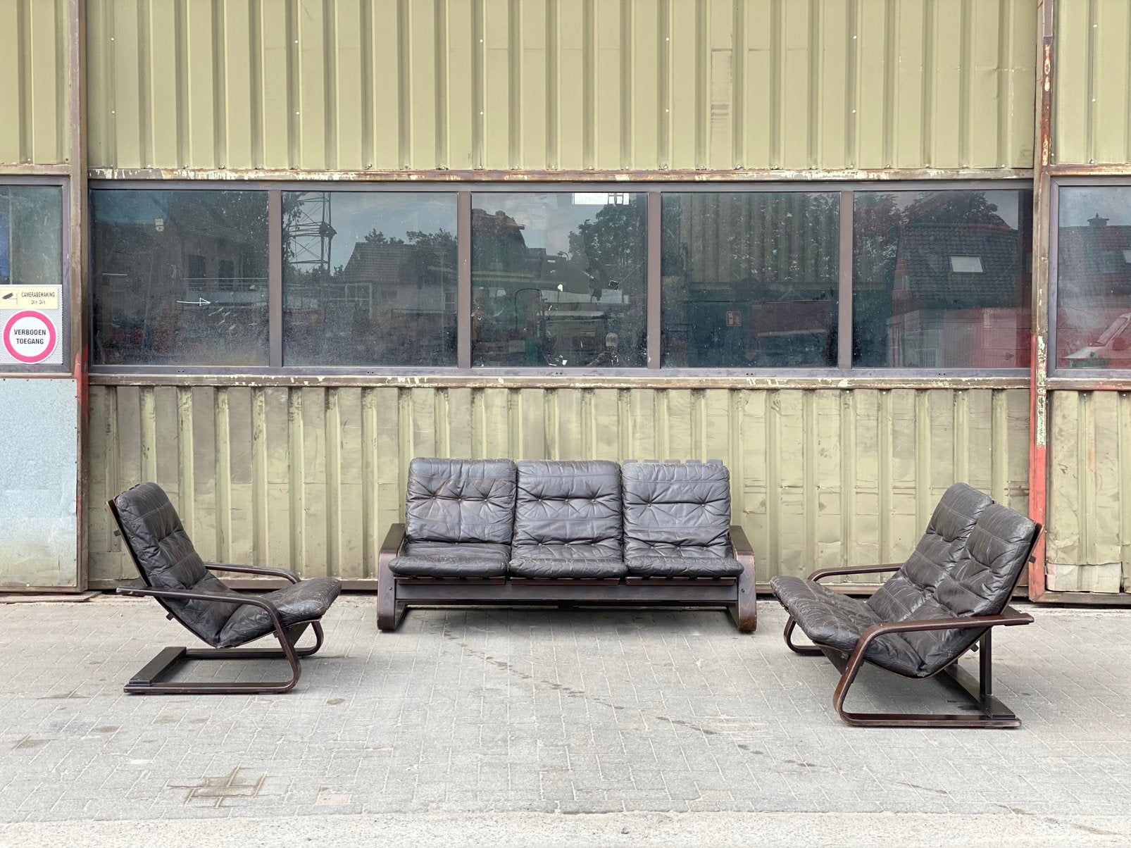 Scandinavische sofaset 1980s, Huis en Inrichting, Zetels | Zetels en Chaises Longues, Ophalen, Hout