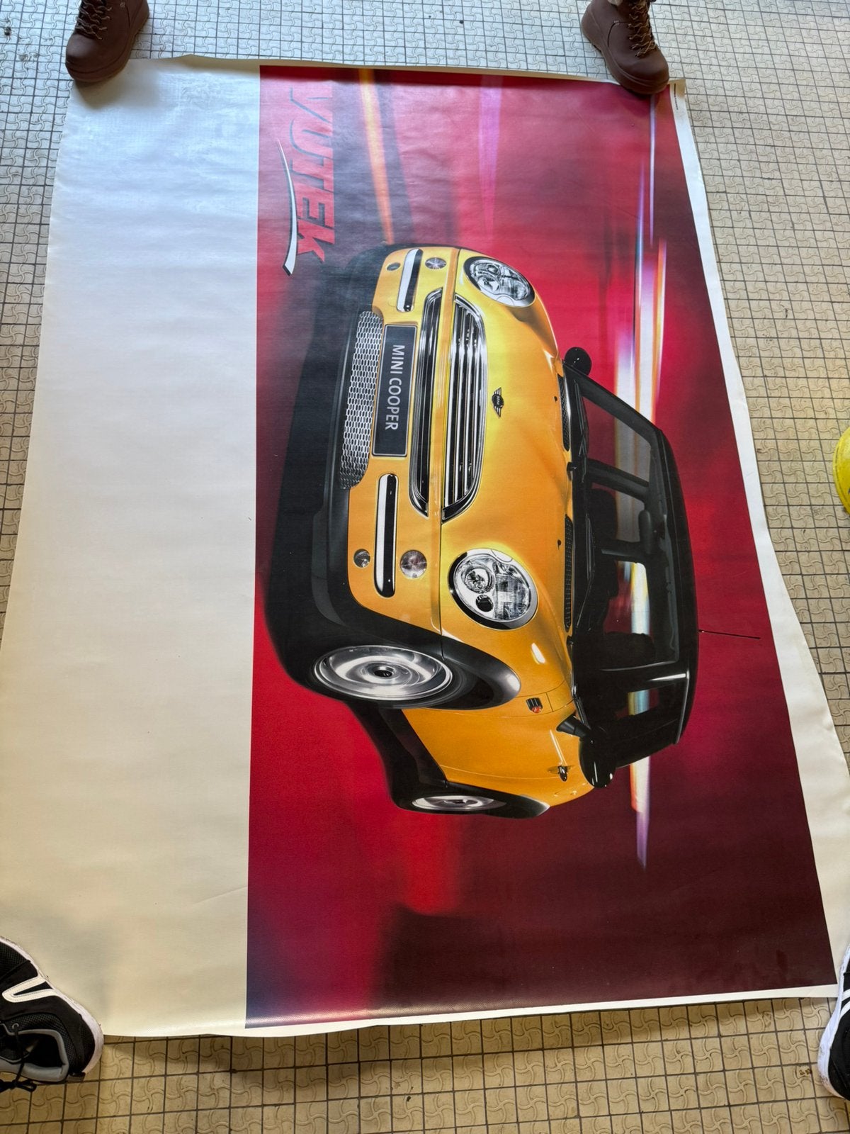 Uniek MINI Cooper XL Promo-Zeil (2mx1m) –Origineel uit 2002!, Verzamelen, Ophalen, Zo goed als nieuw