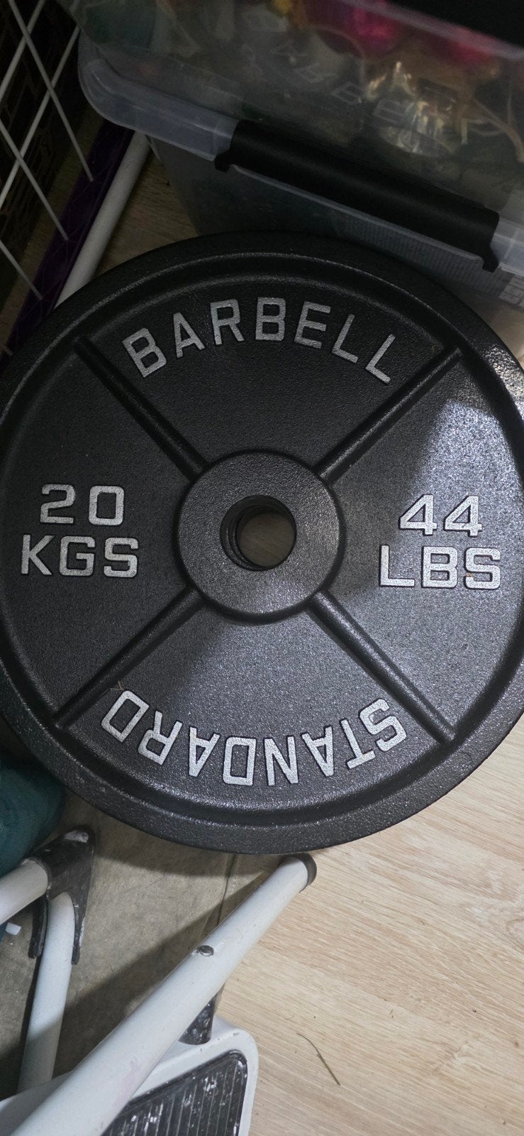 Set van 4x Halterschijven 20kg - Gietijzer Standard barbell, Ophalen, Halterschijven
