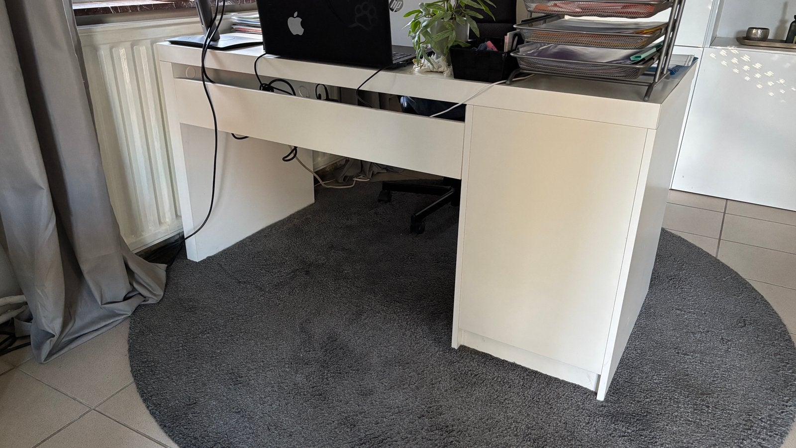 Bureau Ikea avec chaise de bureau, Goulotte de câbles, Enlèvement, Utilisé, IKEA