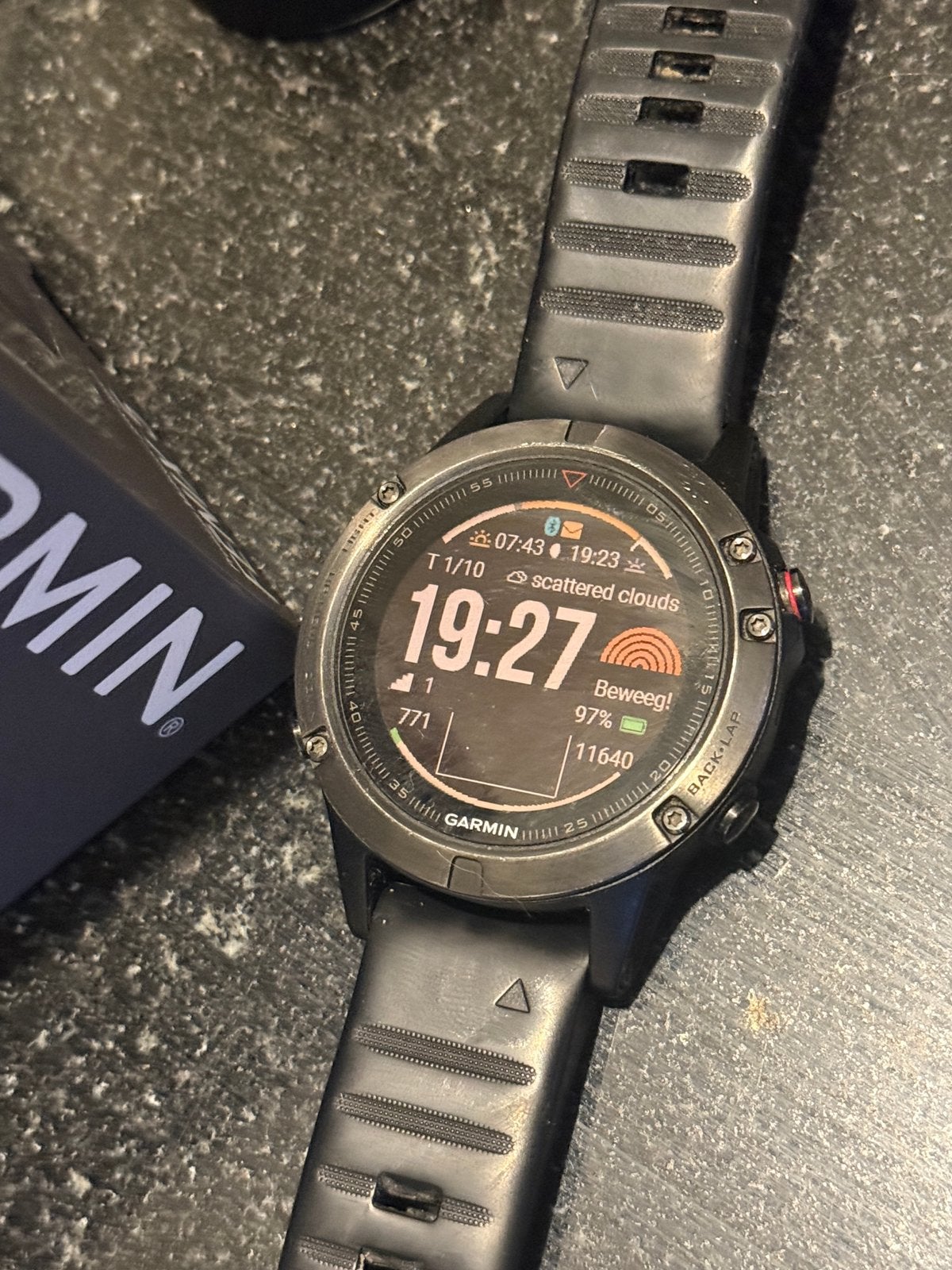 Garmin Fenix 5, Handtassen en Accessoires, Gebruikt, Zwart, Ophalen of Verzenden, Waterdicht