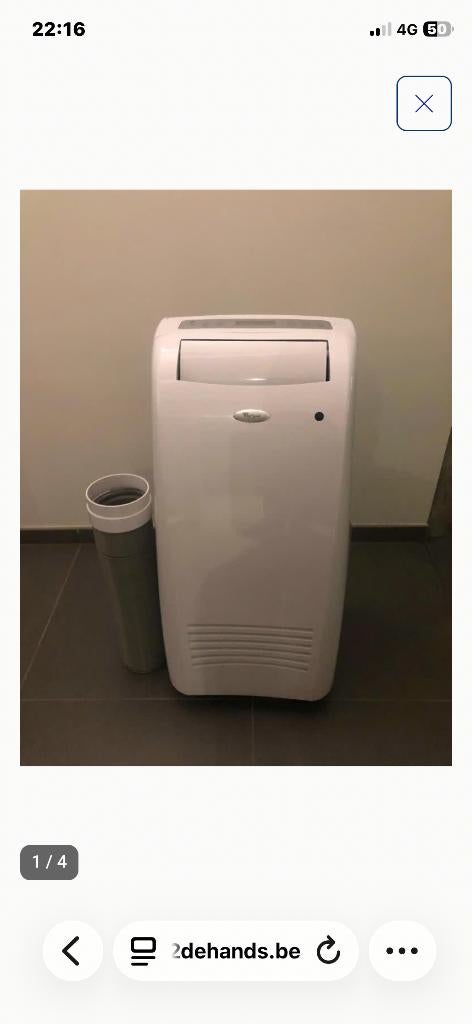 Mobile airco Whirlpool 6th sense 9000BTU, Elektronische apparatuur, Airco's, Ophalen, Zo goed als nieuw, Koelen en Ontvochtigen