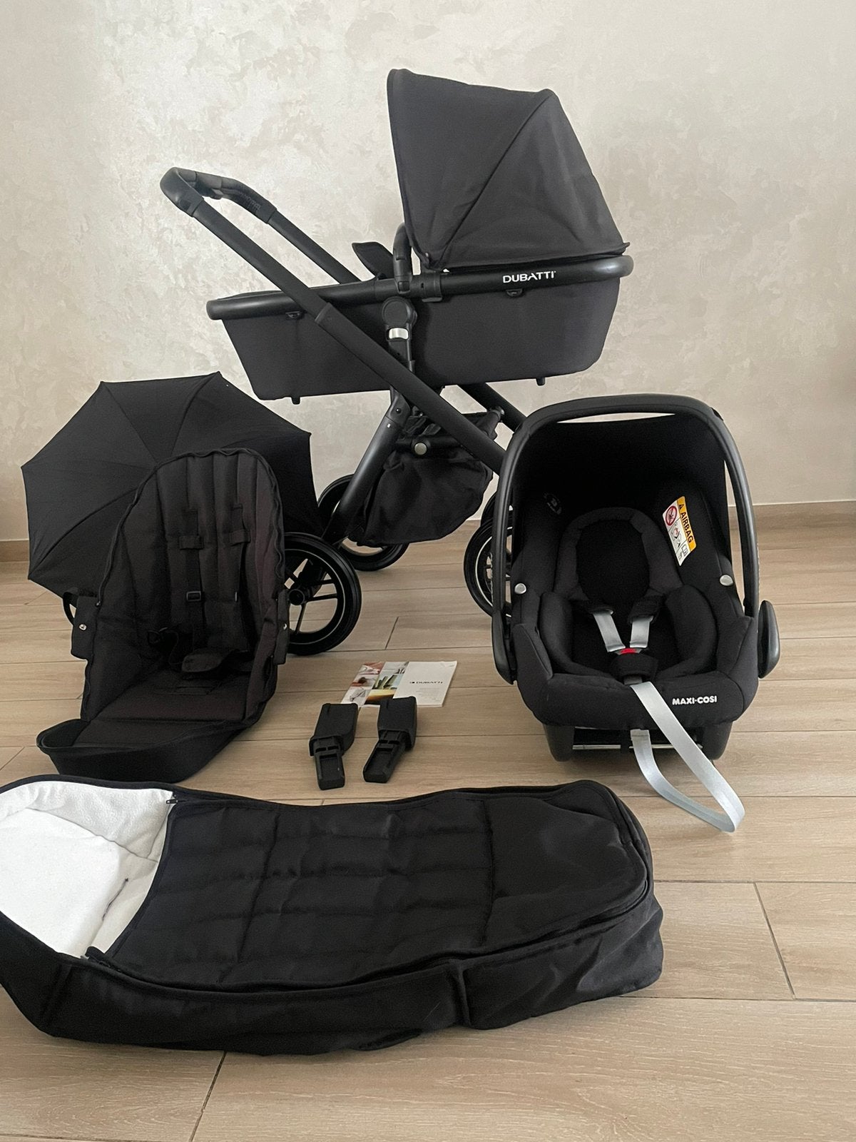 Dubatti 3 en 1 Dubatti One E5, noir - noir, Enlèvement ou Envoi, Babygeluk, Comme neuf, W