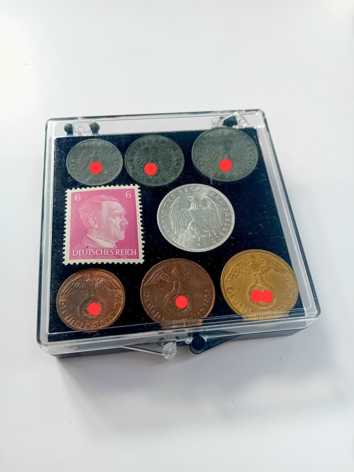 Ensemble de pièces allemandes de la Seconde Guerre mondiale, Enlèvement ou Envoi, Monnaie