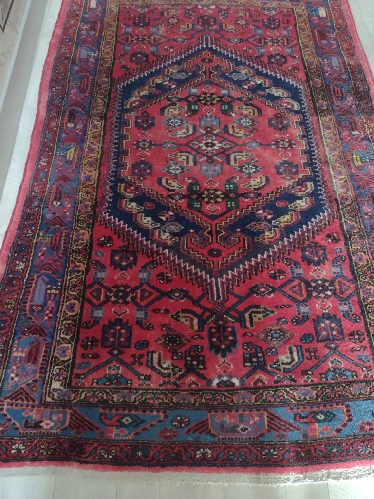 Tapis persan authentique 208 x 133, look vintage., Enlèvement