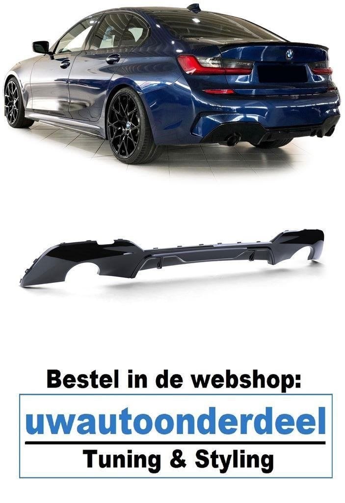 Achterbumper Diffuser glans Zwart Voor Bmw 3 Serie G20 M Pak, Verzenden