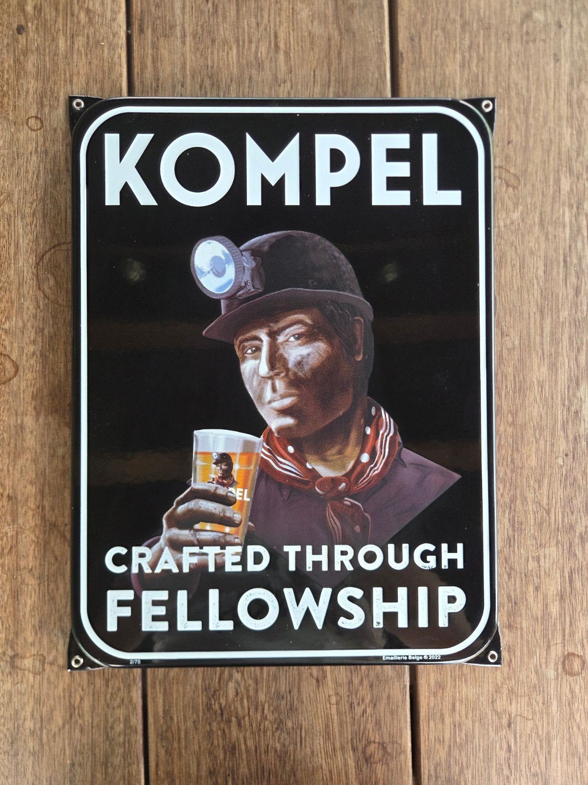 emaille reclamebord kompel emaillerie belge, Ophalen of Verzenden, Nieuw, Reclamebord