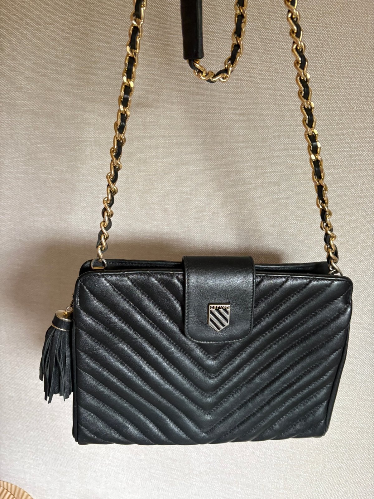 CARVEN vintage lamsleer tas, Bijoux, Sacs & Beauté, Enlèvement ou Envoi, Comme neuf, Sac à main