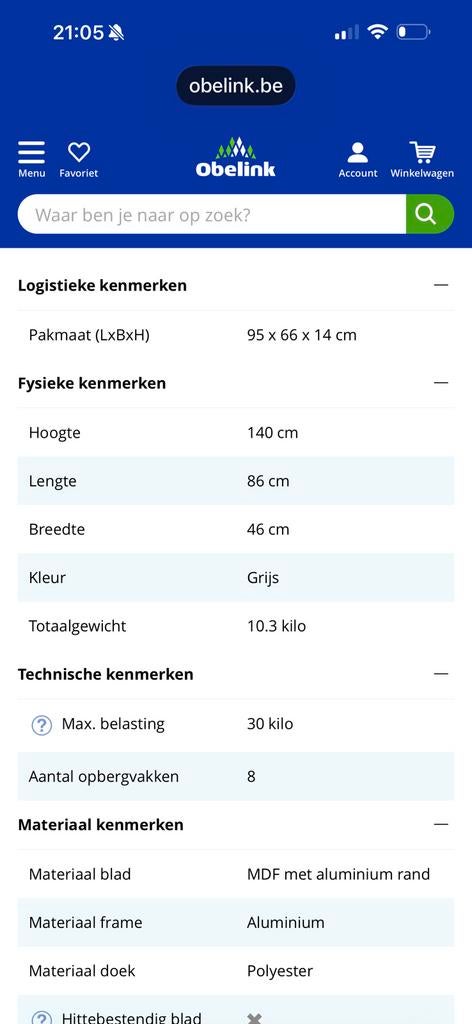 Camping kast, Ophalen, Gebruikt