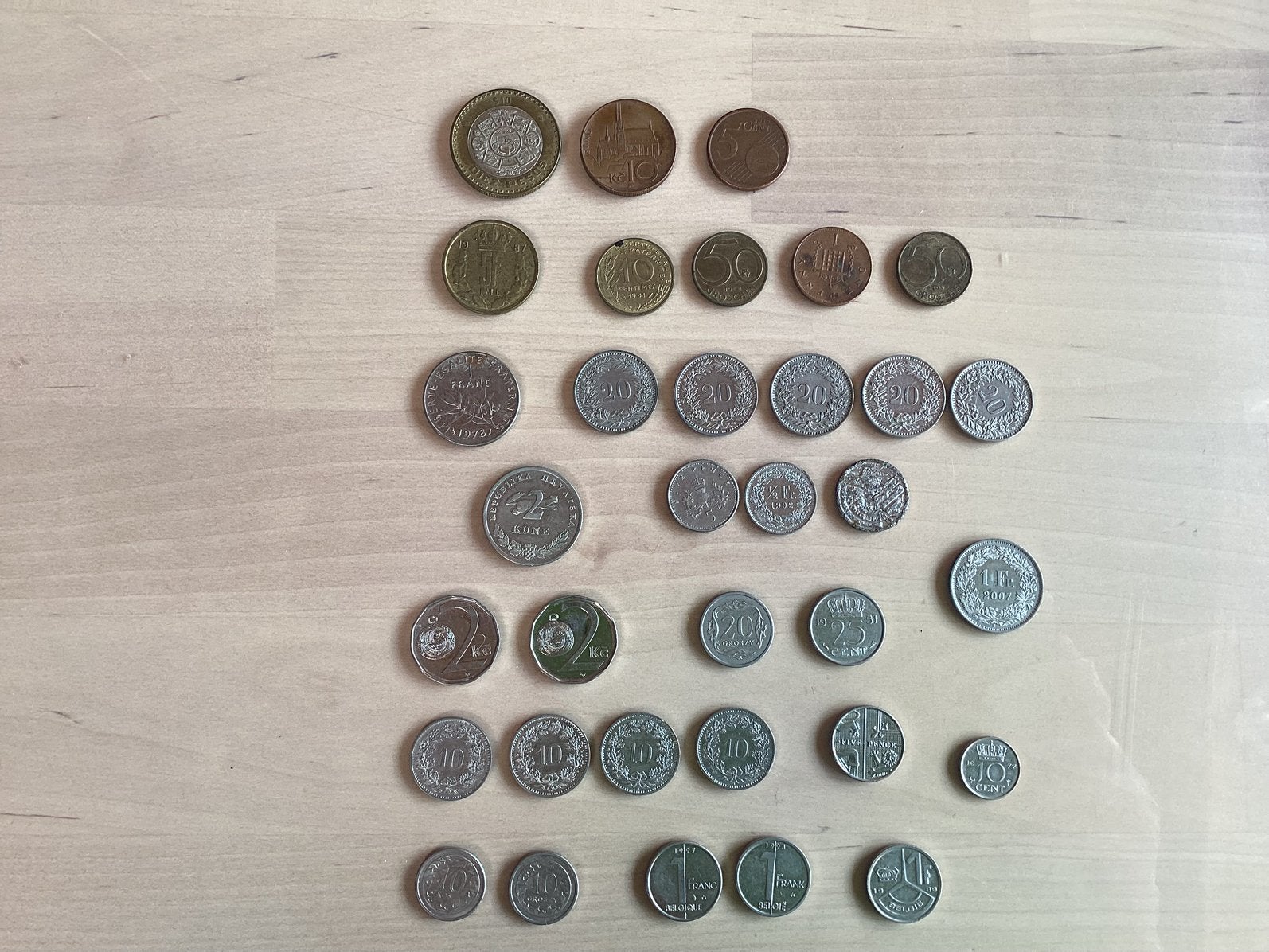 34 muntstukken samen, Ophalen