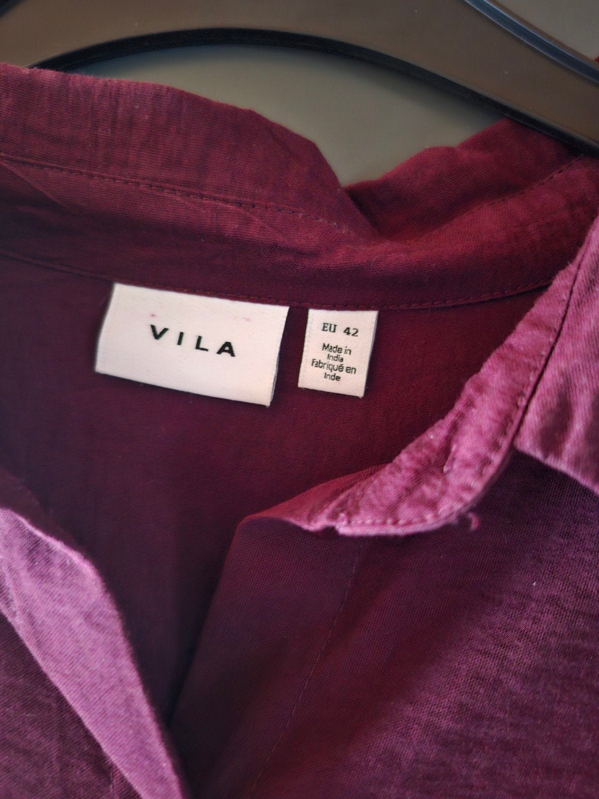 nieuw bordeau hemd,maat xl, Overige kleuren, Vila, Maat 46/48 (XL) of groter, Nieuw