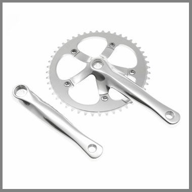 BLB - Brick Lane Bikes - Track crankstel / crankset, zilver, Fietsen en Brommers, Crankstel of Pedalen, Nieuw, Ophalen of Verzenden