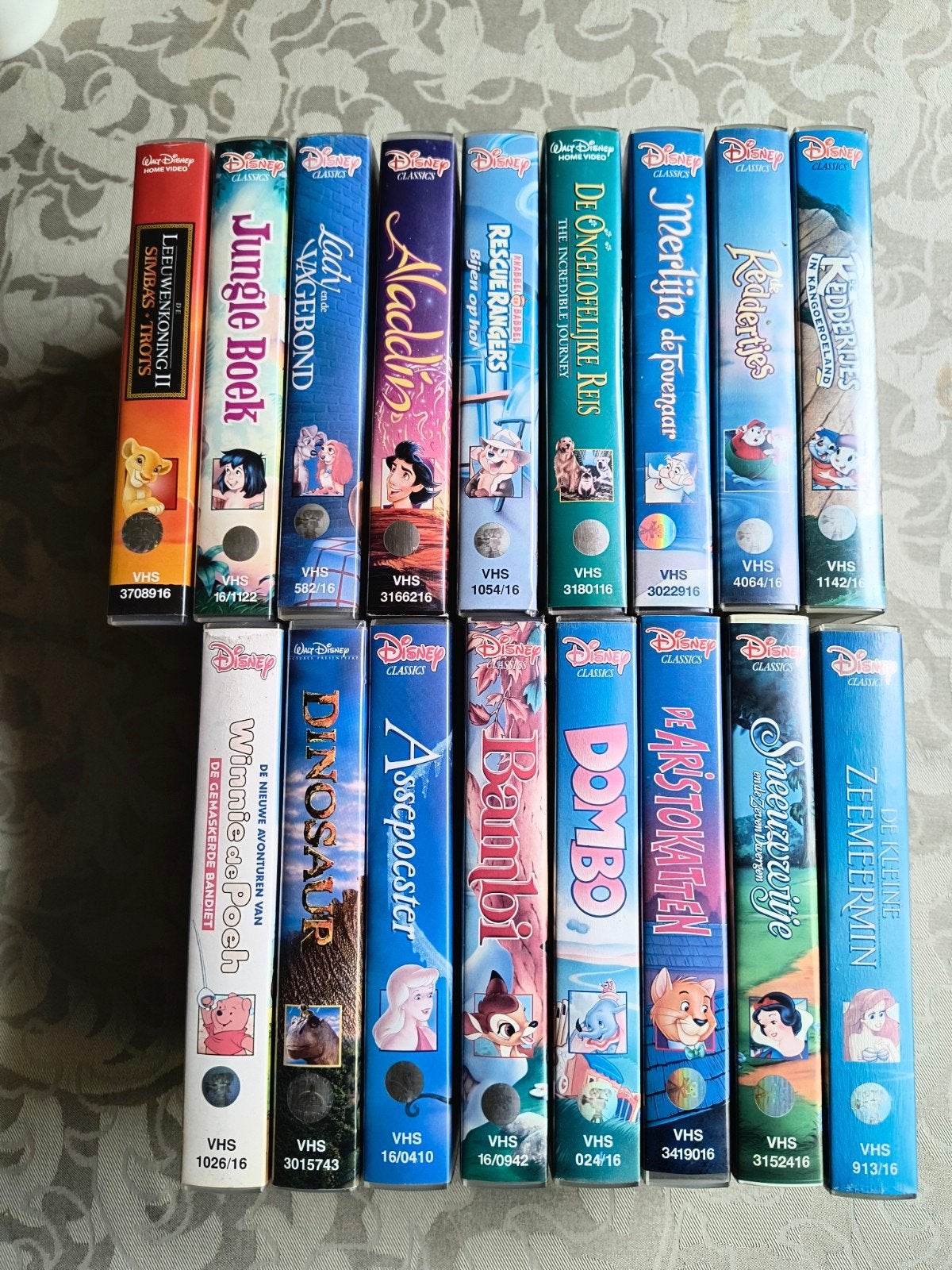 Lot van 17 originele Disney VHS videocassettes, Dessin animé, Tous les âges, Enlèvement, Utilisé