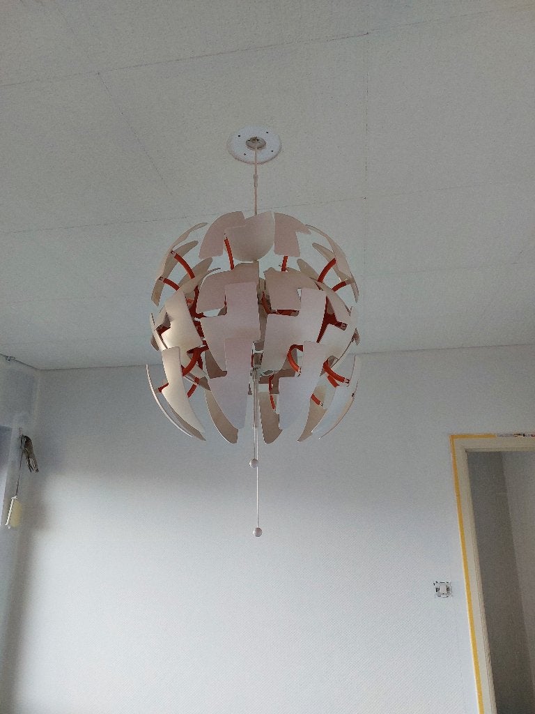 IKEA PS 2014 Hanglamp, wit/oranje, 35 cm, Maison & Meubles, Enlèvement, Utilisé, Synthétique