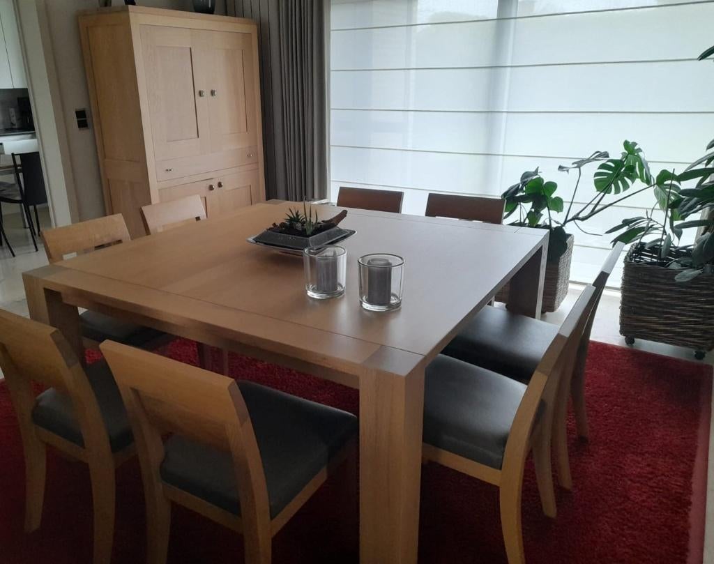 moderne massief eiken eetplaats, Ophalen, Zo goed als nieuw, Modern