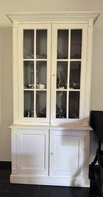 Vitrinekast wit, 25 à 50 cm, Avec tablette(s), Comme neuf, Enlèvement