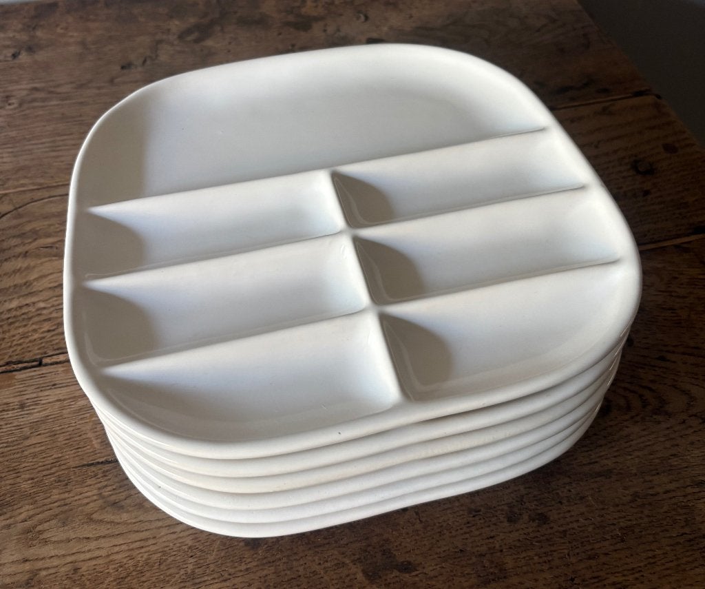 6 witte borden jaren 80, Huis en Inrichting, Ophalen of Verzenden, Bord(en)
