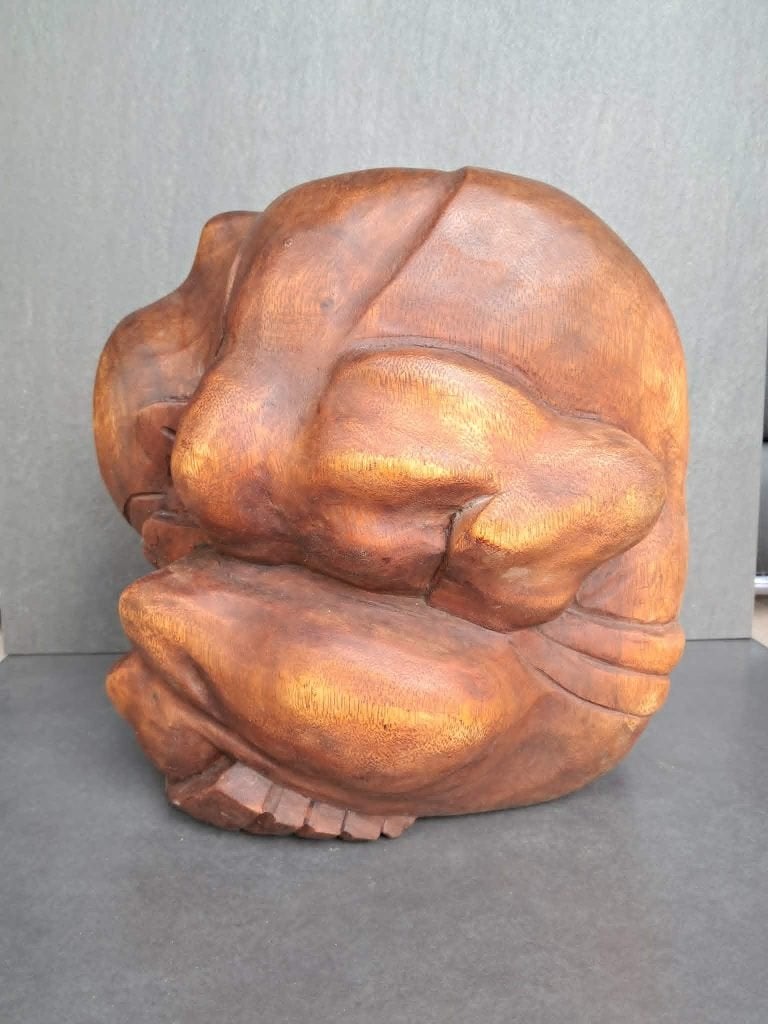 yogiman/ Huilende Boeddha/Orang Malu/handgemaakt/30 cm, Huis en Inrichting, Ophalen of Verzenden, 30 cm, Hout, Bali