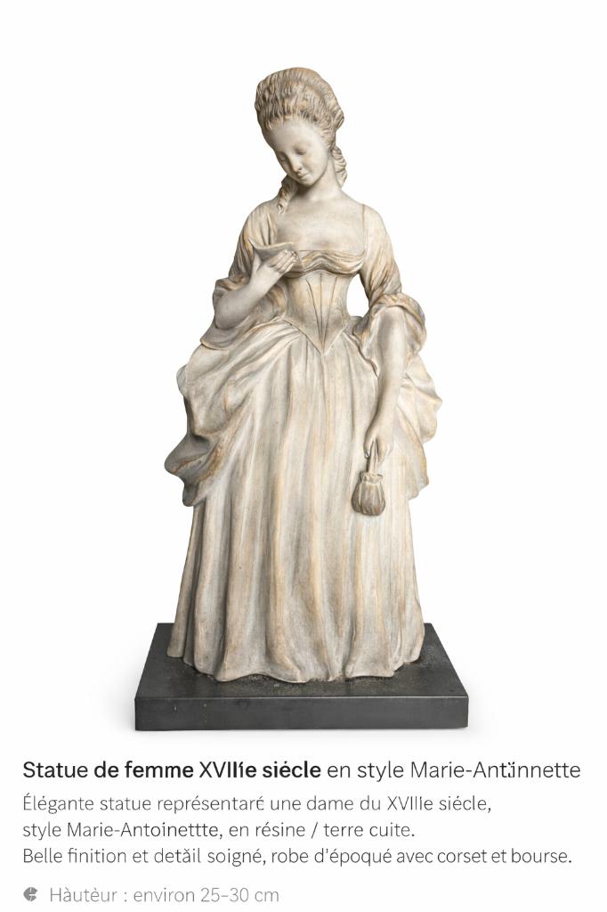 Statue décorative – Femme XVIIIe siècle, Antiquités & Art, Enlèvement