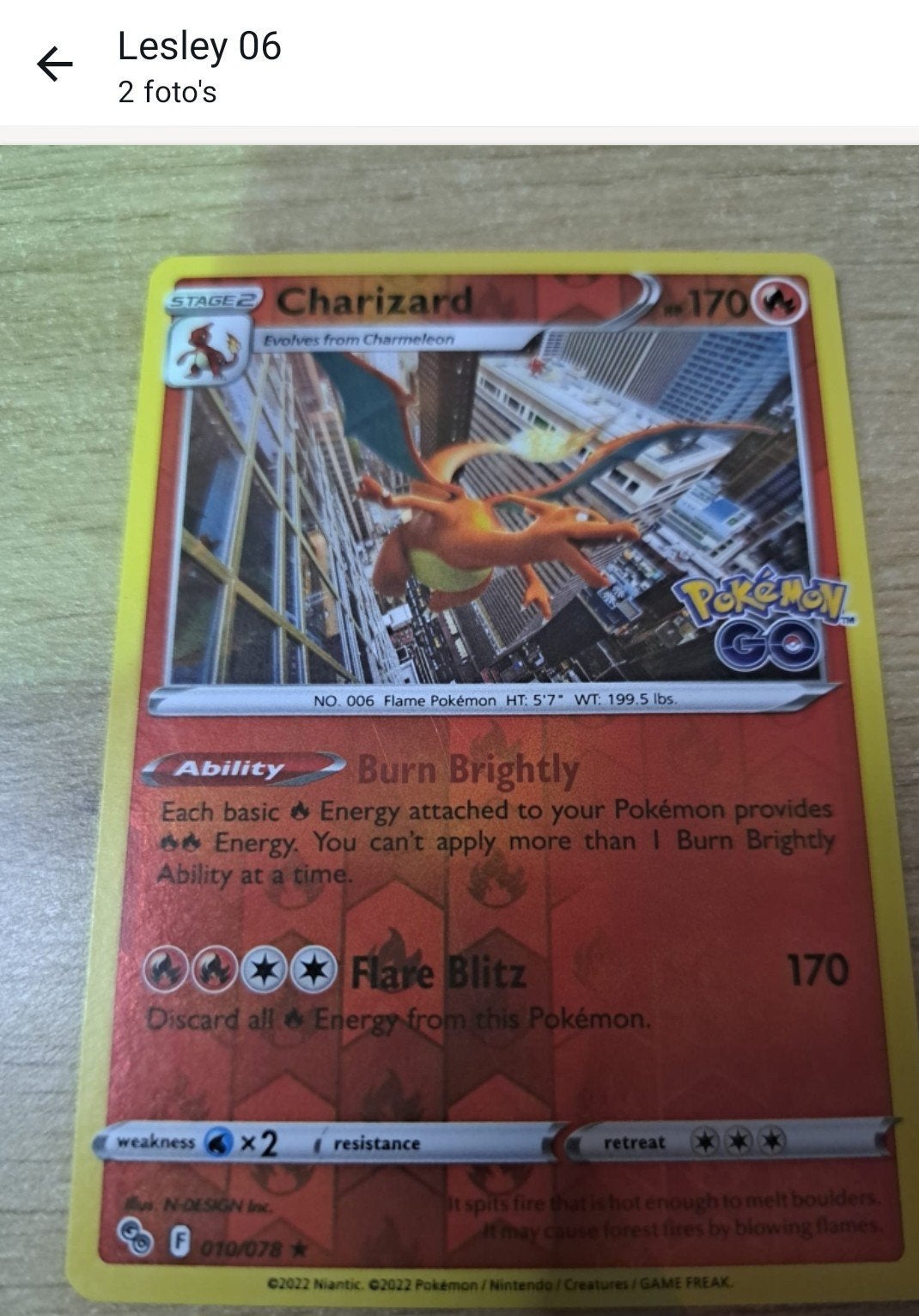 Charizard 010/078, Hobby & Loisirs créatifs, Jeux de cartes à collectionner | Pokémon, Enlèvement