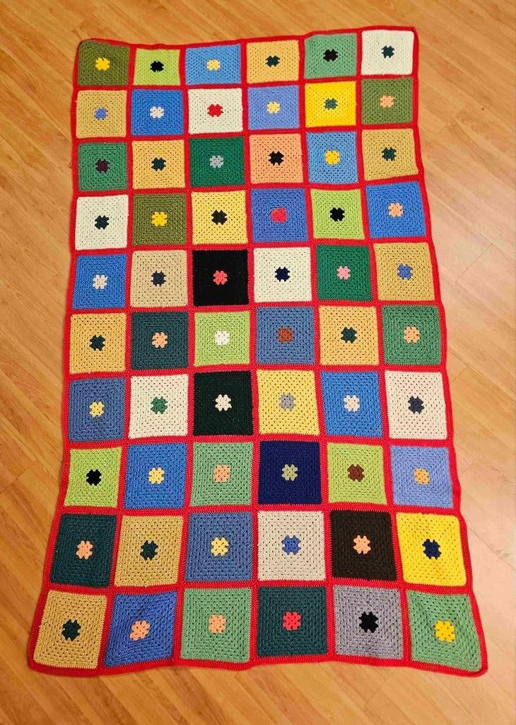 Granny-square 223/121 cm, Ophalen of Verzenden, Gebruikt, Meerkleurig, Overige stijlen