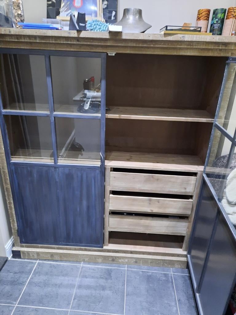 Armoire avec tiroirs et tonneau à vin avec portes en verre, Enlèvement, Verre, Avec tiroir(s)