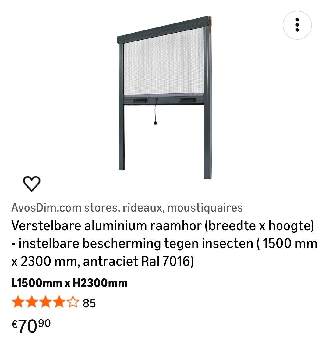 Verstelbare aluminium raamhor (2 stuks nieuw, 1 op maat), Ophalen, Overige typen, Nieuw, Schuifdeur