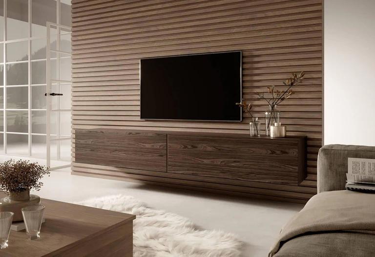 tv meubel zwevend 200 cm walnoot, Huis en Inrichting, Kasten |Televisiemeubels, Zo goed als nieuw, Ophalen