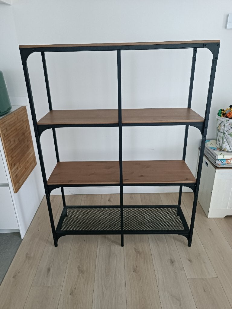 IKEA FJÄLLBO stellingkast – hout/metaal – 100x37x136 cm, Ophalen, 100 tot 150 cm, 50 tot 100 cm, Zo goed als nieuw