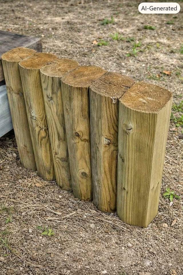 lot de rondins décoratifs, Jardin & Terrasse, Poteaux, Poutres & Planches, Comme neuf, Poteaux, Moins de 180 cm, Bois dur, Enlèvement