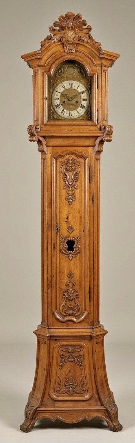 Superbe Horloge de parquet Liégeoise / Namuroise en chêne 15, Enlèvement