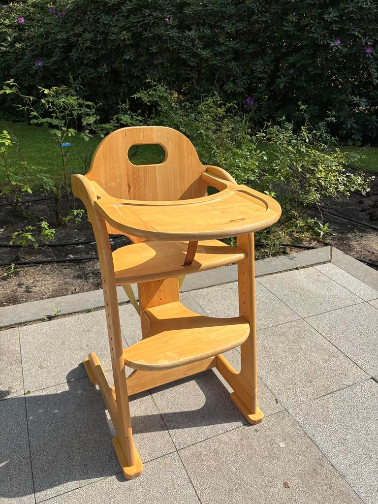 Massieve houten meegroeistoel / kinderstoel met kussen, Kinderen en Baby's, Ophalen, Gebruikt, Meegroeistoel